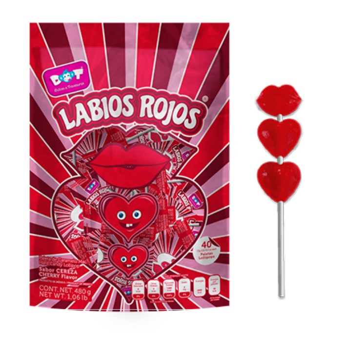 Paleta Dot Labios Rojos