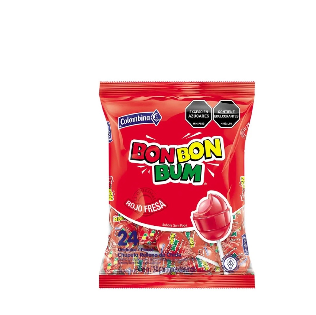 Bon bon bum Fresa  24 unid