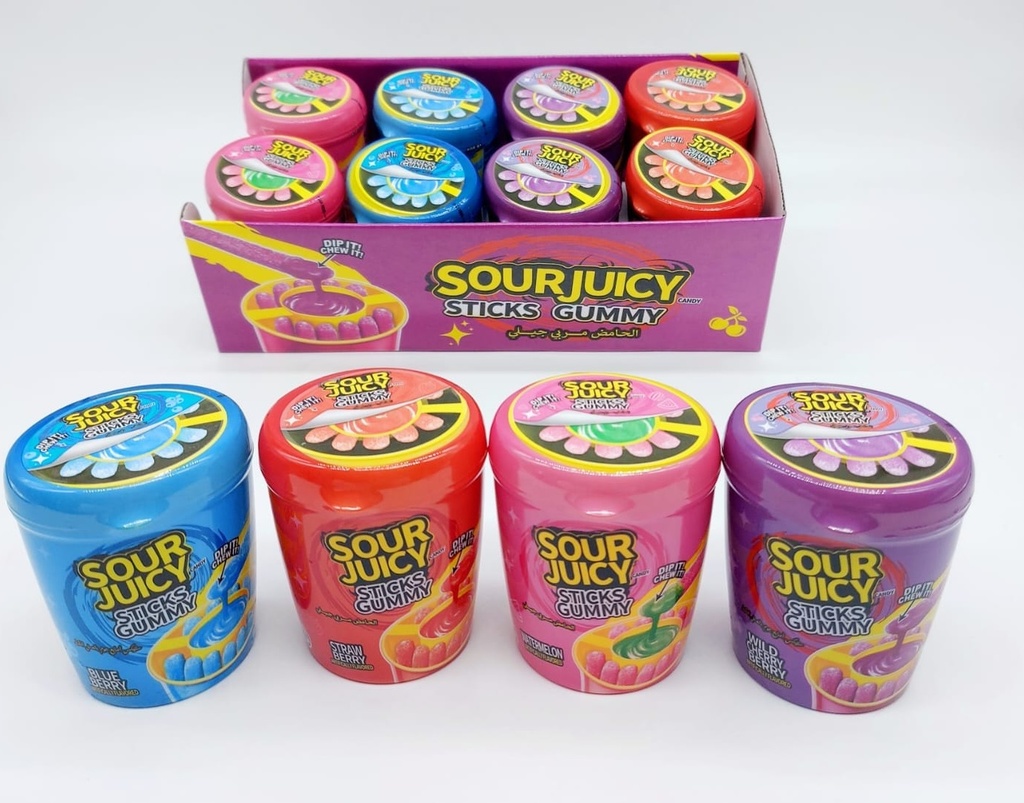 Sour Juicy Sticks Gummy 6uds