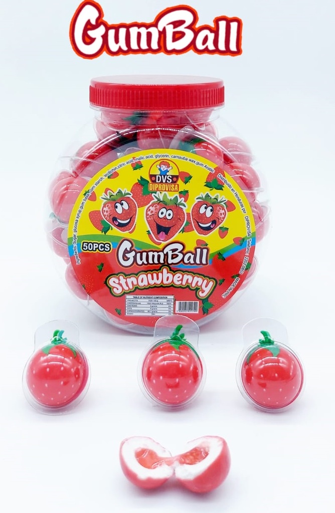 Gumball Fresa goma rellena