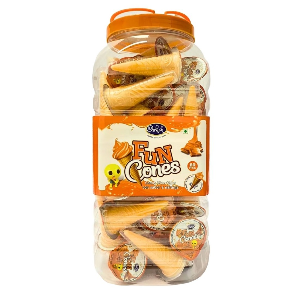 Fun Conos Bote Naranja 60uds