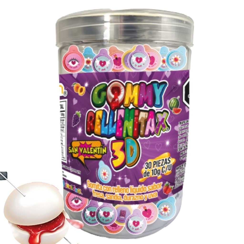 Gomitas Rellenitas 3D Corazones